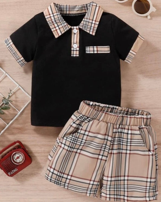 Boys Stylish Designed Polo Shirt & Shorts Active Wear