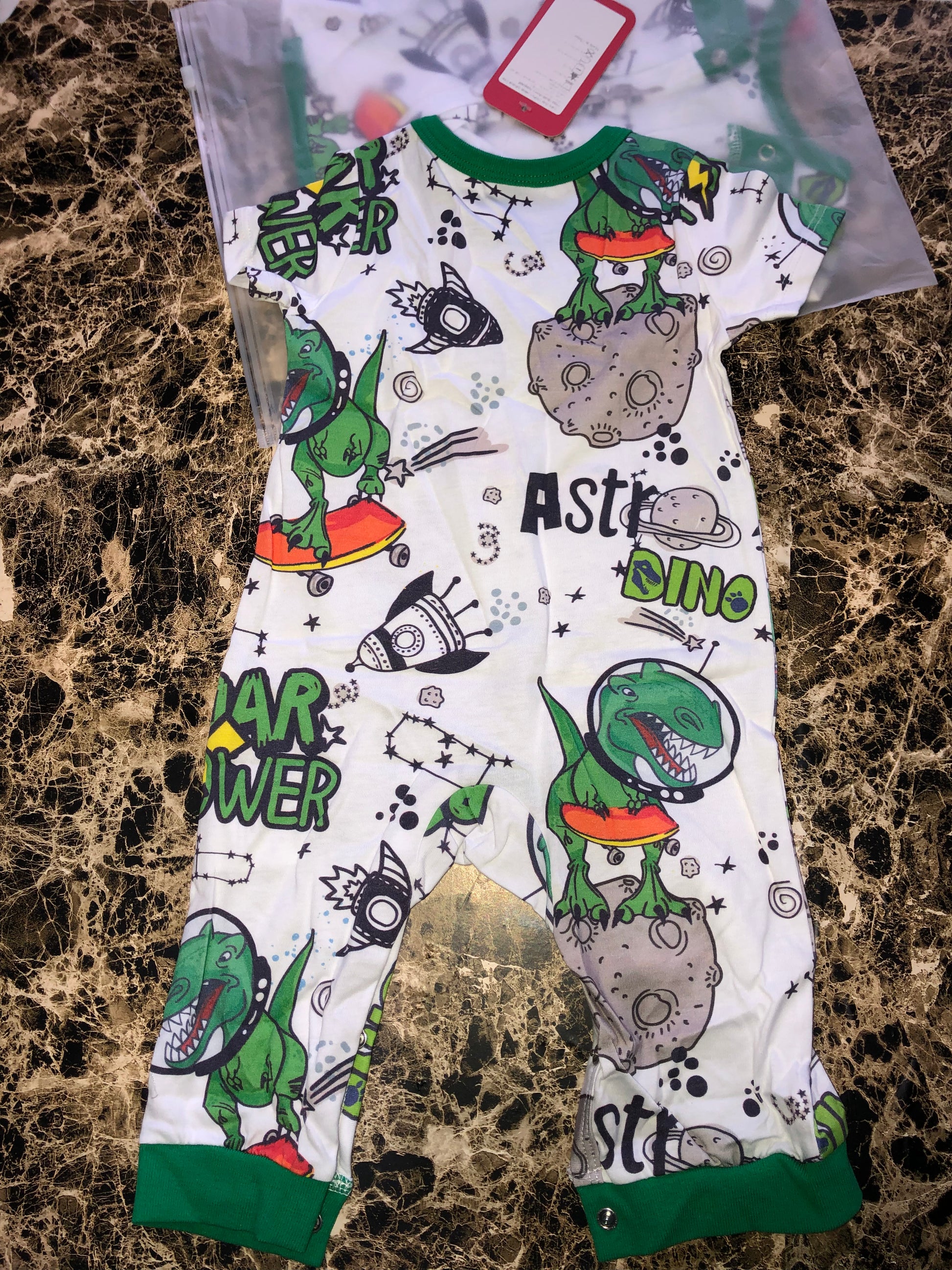Baby Boy 100% Cotton Dinosaur Printed Comfort Romper