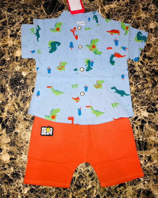 Baby Boys 2pcs Dinosaur Designed Shirt w/ Shorts