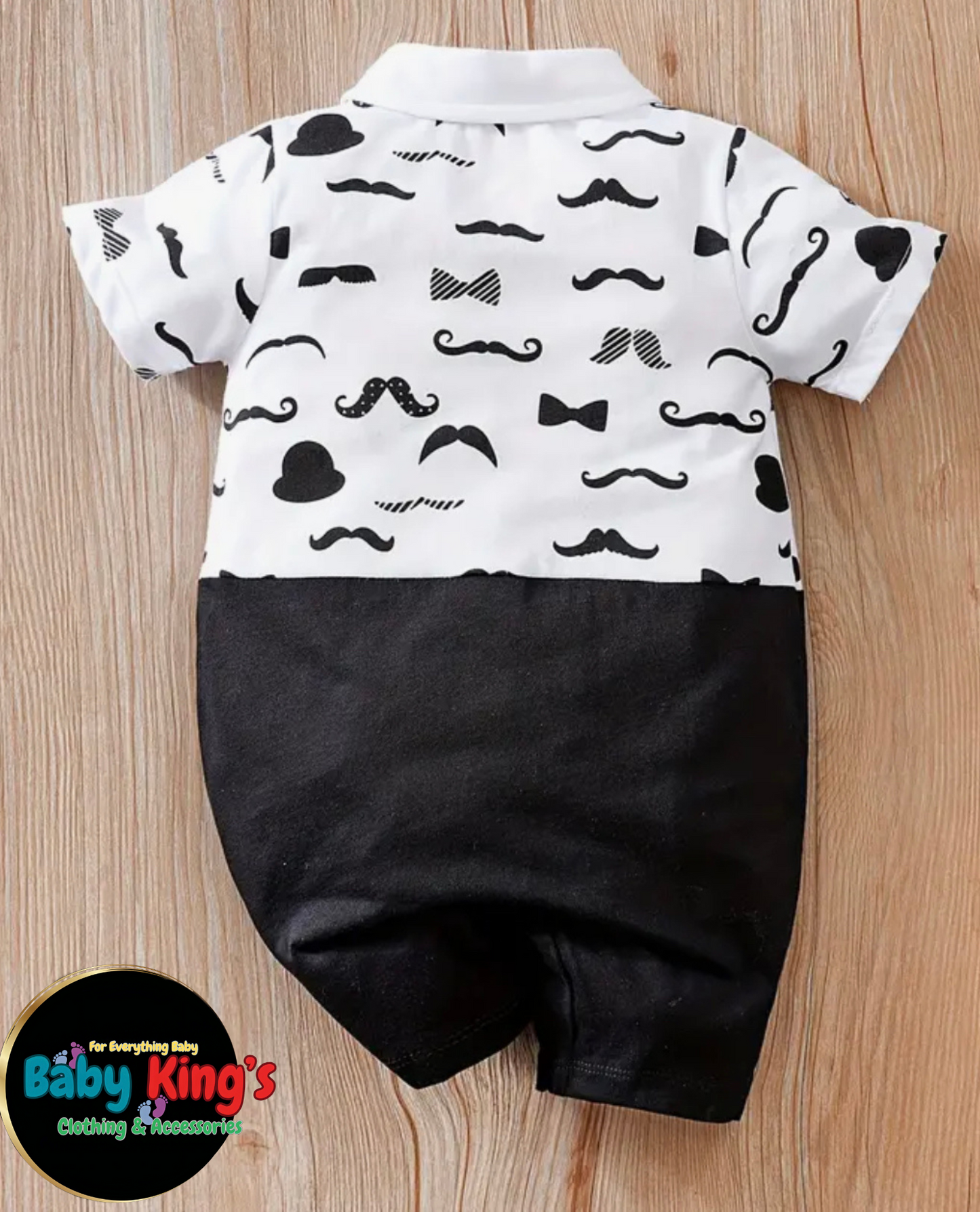 Baby Boys Faux 2pcs Cotton Short Sleeve Romper