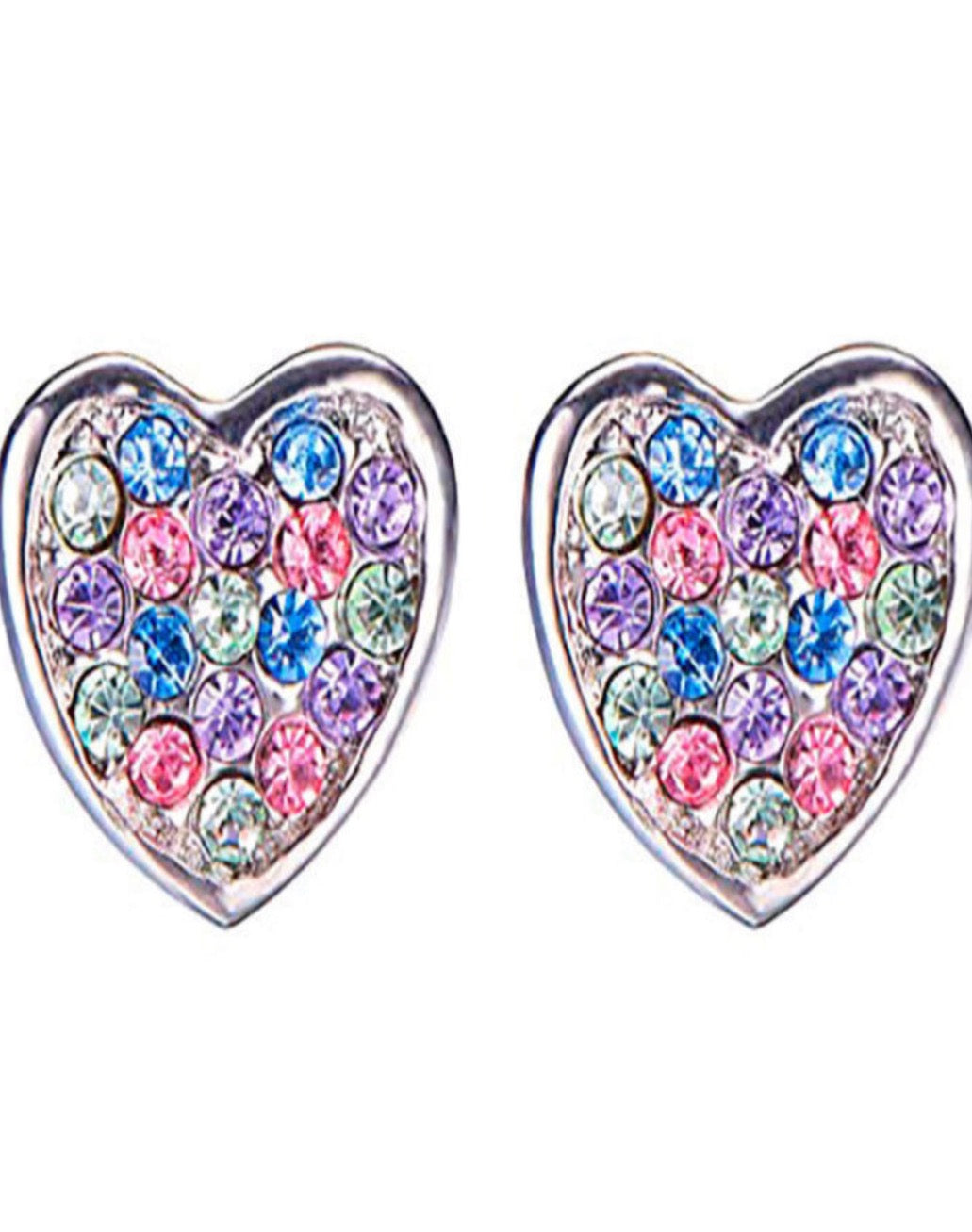 European And America Baby Girls Cat Love-Heart Rainbow Earrings