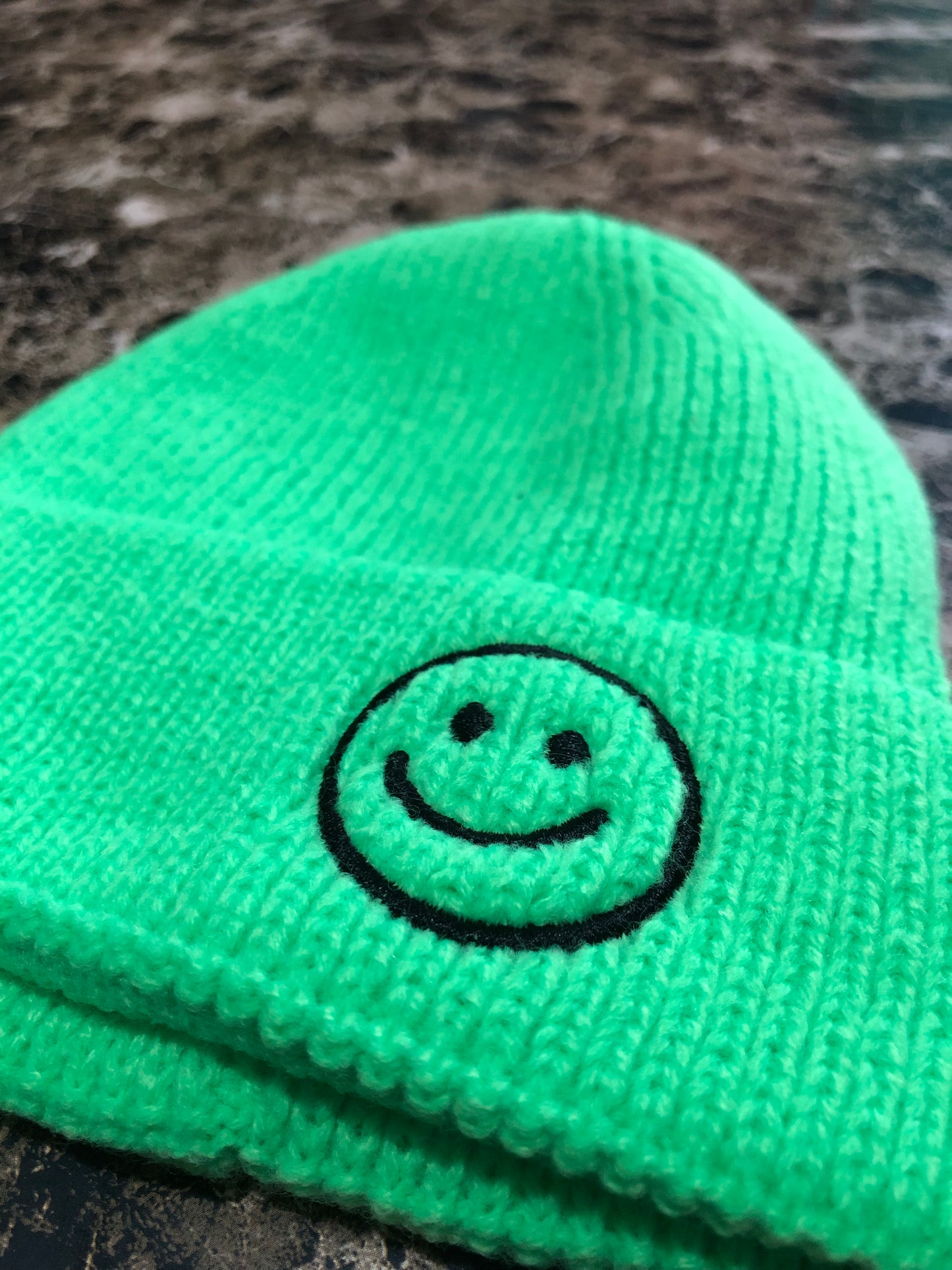 Unisex Green Smily Face Soft Headwear