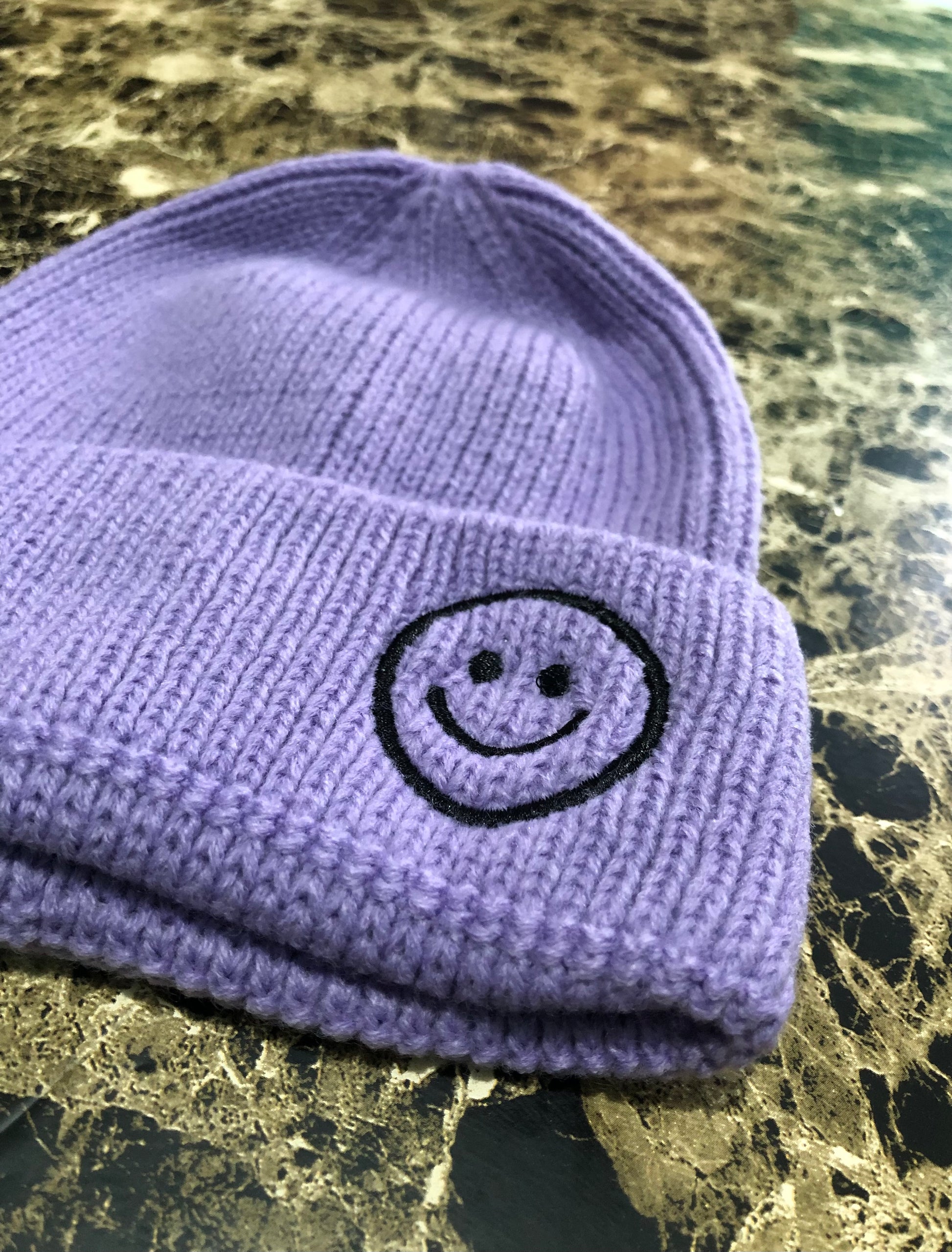 Unisex Purple Smily Face Soft Headwear for babies