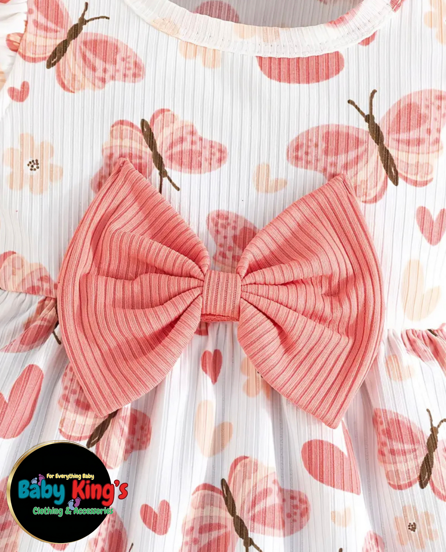 Adorable Cute Butterfly Printed Dress for Baby Girl