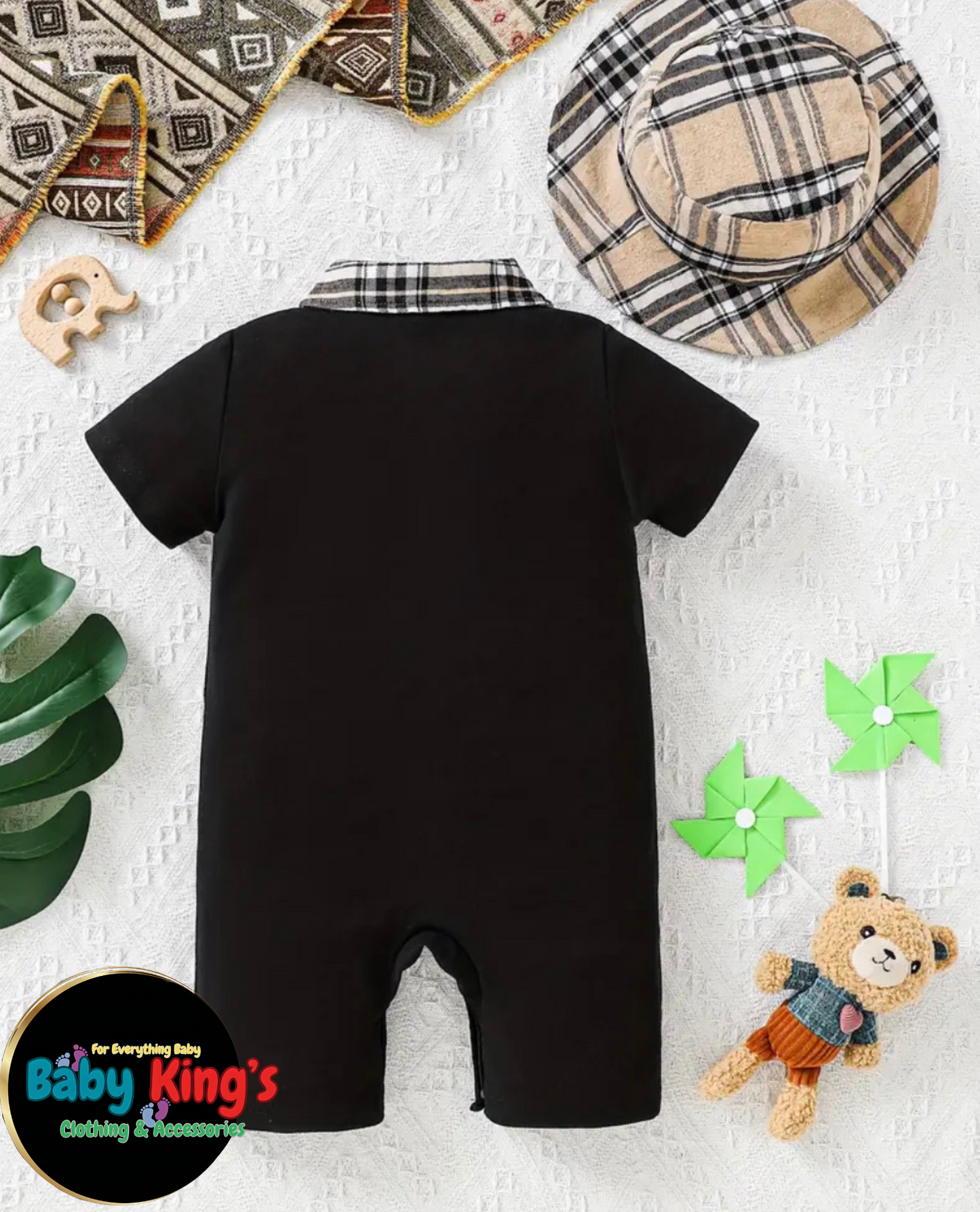 Baby Boy Active Romper With Bucker Hat Set