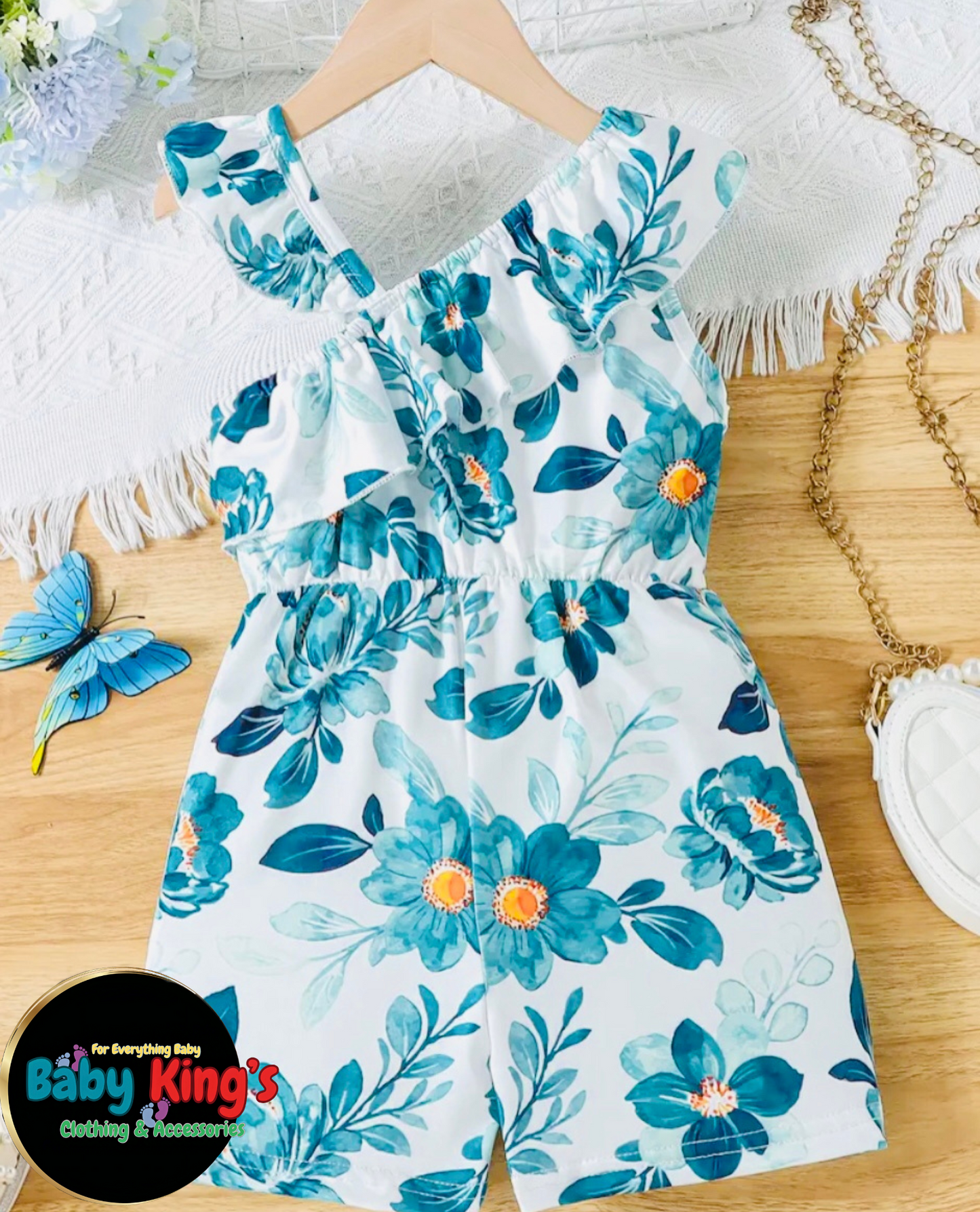 Baby Girl’s Elegant Sleeveless One-Piece Floral